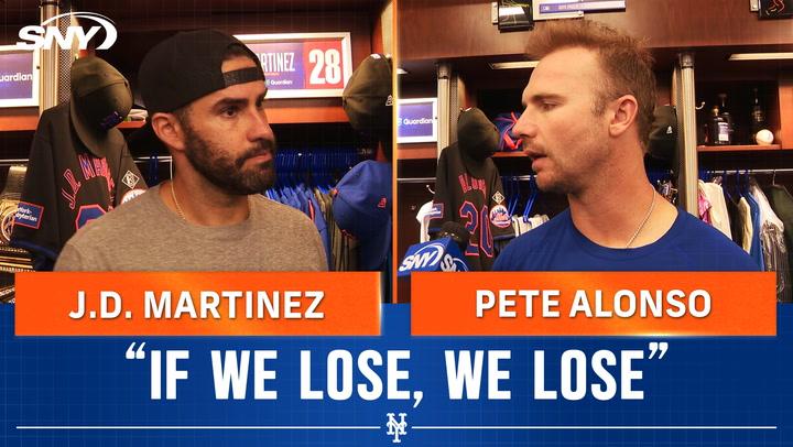 J.D. Martinez and Pete Alonso on momentum after team meeting, putting pressure on themselves