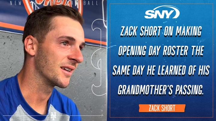 Mets infielder Zack Short's emotional reaction to making Opening Day roster on same day he learned of his grandmother's passing