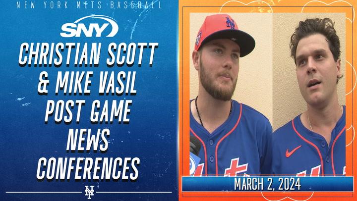 Mets pitching prospects Christian Scott and Mike Vasil comment on their Saturday outings vs Miami