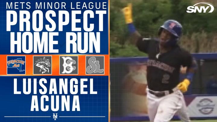 Luisangel Acuña scorches a solo home run for the Syracuse Mets