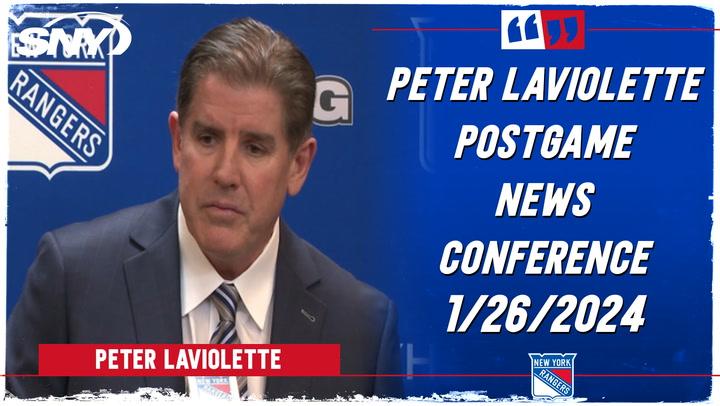 Rangers coach Peter Laviolette on loss to Vegas, Filip Chytil's concussion setback