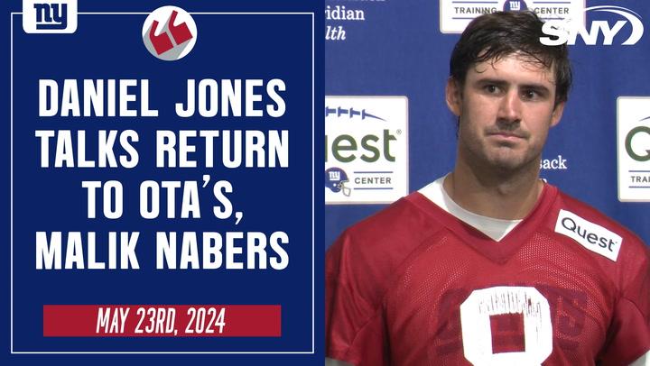 Daniel Jones talks returning to OTAs after offseason rumors swirled around the Giants quarterback