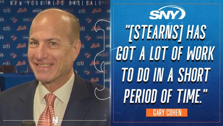 Gary Cohen reacts to David Stearns introduction, including also growing up a Mets fan and filling the empty manager seat