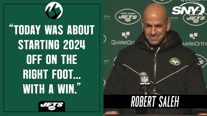 Robert Saleh on finally beating Bill Belichick and Pats, Breece Hall's re-emergence  | Jets Post Game