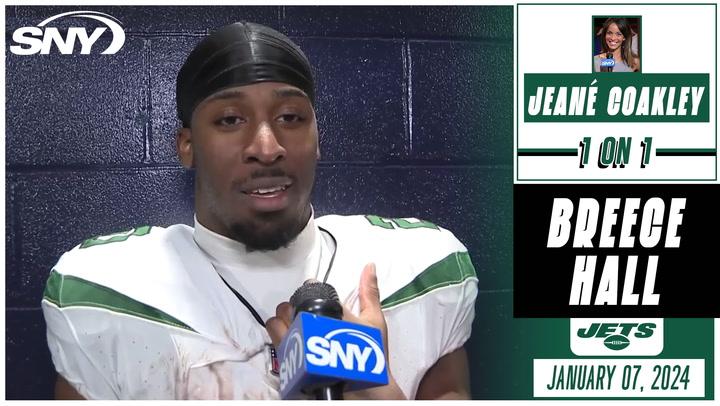 Breece Hall on rushing for 178 yards and a TD in Jets win over Patriots