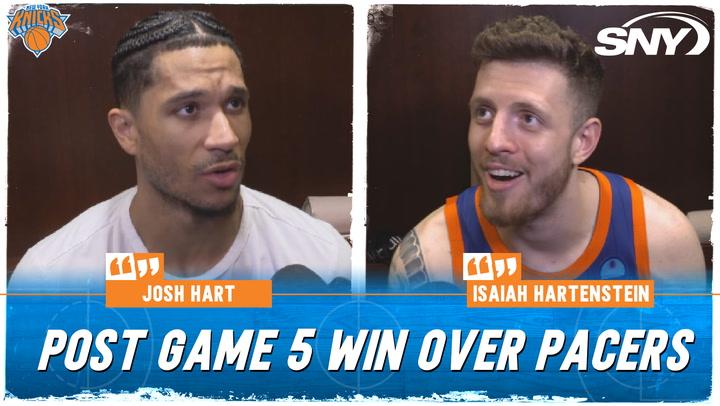 Isaiah Hartenstein on big night on the boards, Josh Hart on physicality in Knicks' Game 5 win