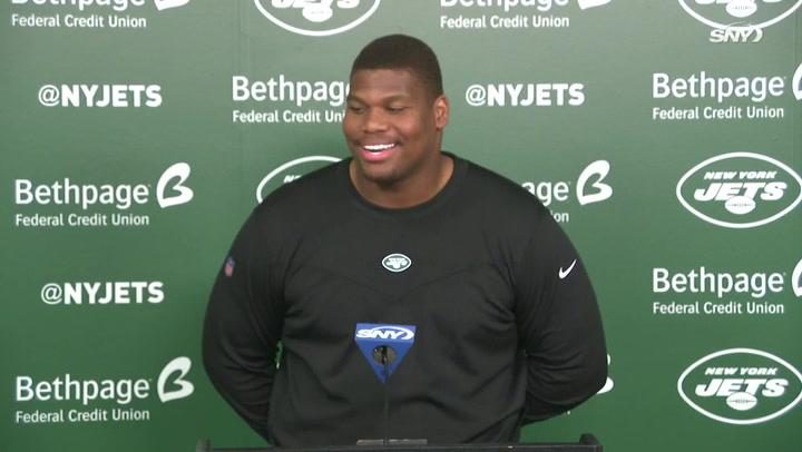 Quinnen Williams talks about former college teammate Mac Jones | Jets News Conference