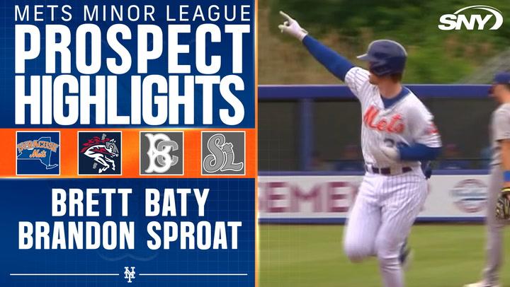 Brett Baty hits two home runs for Syracuse Mets, Brandon Sproat strikes out 10 for Binghamton