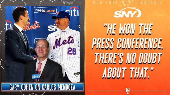 Gary Cohen reacts to Carlos Mendoza's first news conference as Mets manager