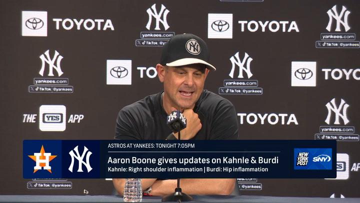 Aaron Boone shares updates on Yankees injuries and how Juan Soto's adapting to NY