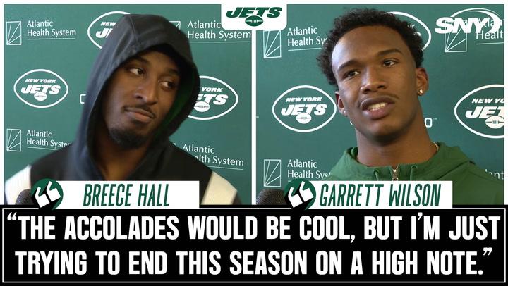 Breece Hall and Garrett Wilson talk Jets vs. Patriots and ending the season on a high note