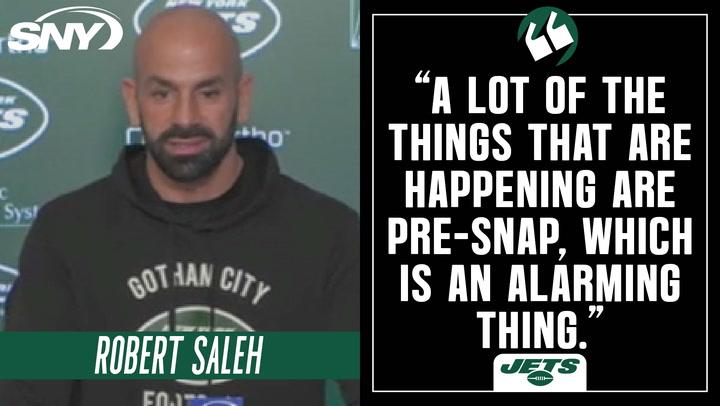 Robert Saleh on Jets leading NFL in penalties, success of Jermaine Johnson, Breece Hall