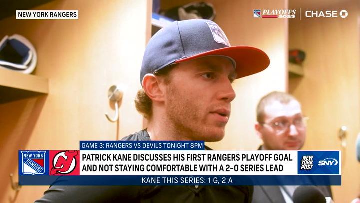 Rangers Patrick Kane, Ryan Lindgren and Jacob Trouba speak ahead of Game 3