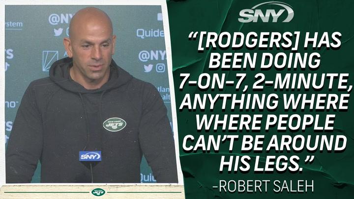Robert Saleh gives health update on Aaron Rodgers, talks Will McDonald, Quinnen Williams | Jets News Conference