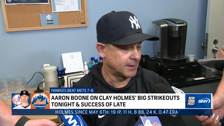 Aaron Boone talks about Clay Holmes’ success and his big strikeouts