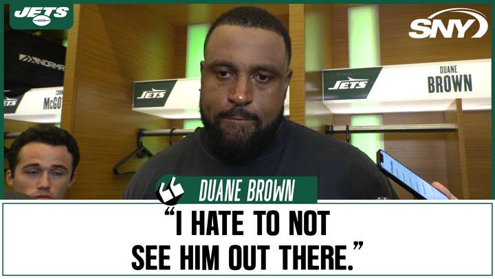 Jets OT Duane Brown on allowing sack leading to Aaron Rodgers' injury: 'It sucks'