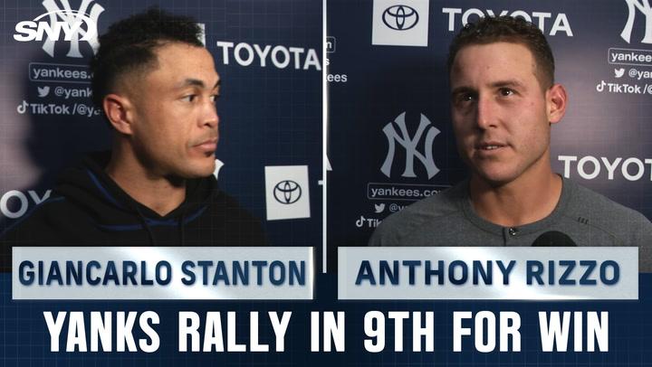 Giancarlo Stanton and Anthony Rizzo talk Yankees rally to walk-off in ninth