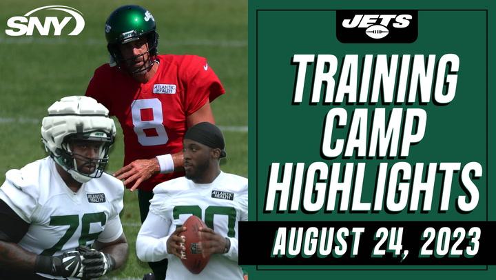 Aaron Rodgers and Breece Hall get set for final tune-up at practice Thursday, Duane Brown puts in work with the O-Line | Jets Highlights